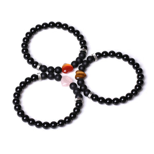 Black Obsidian Bracelet With Heart Stone for daily wear