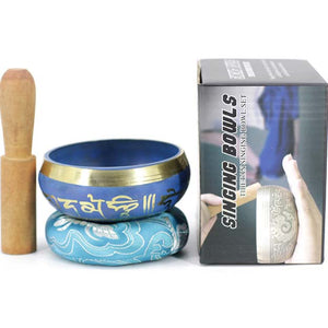 Blue Tibetan-inscribed Singing Bowl | Soothe Anxiety