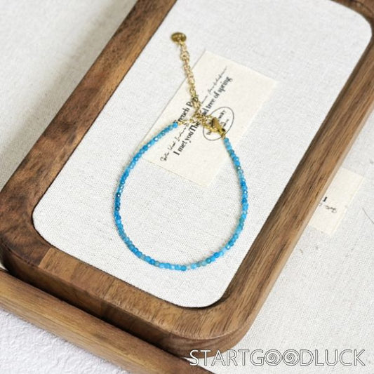 Blue Apatite Bracelet | Dainty Beaded Bracelets | Mental Health Healing
