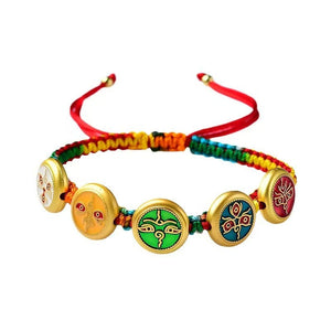 Bracelet Amulet with Thangka Charm on white background 