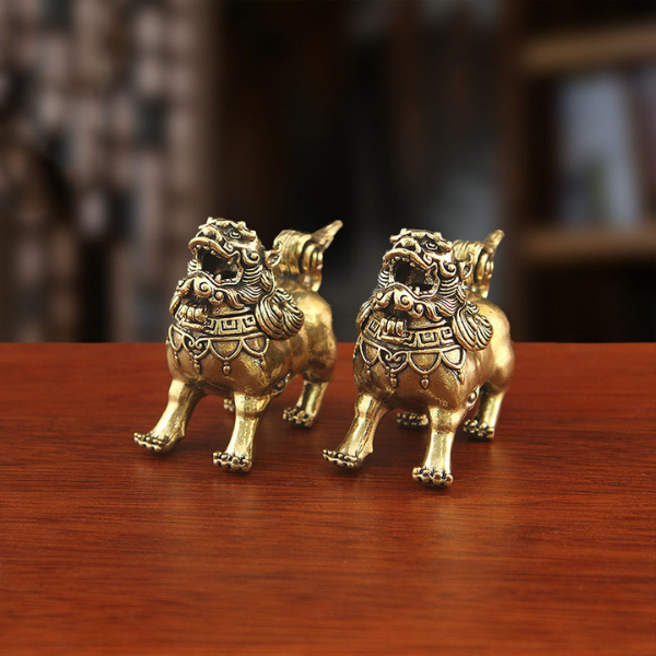 Brass Incense Holder - Guardian Lion Censer for Home Decor & Luck