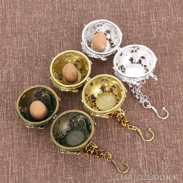 Brass fish Hanging Incense ball Burner - oriental household Portable Incense Censer for Aromatherapy & Decor