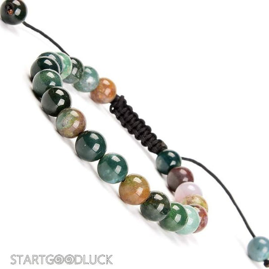 Buddha Beads Bracelet -  Agate beads for Mindfulness | Adjustable bracelet