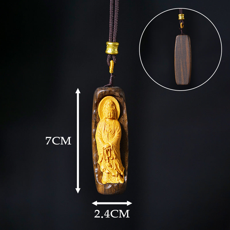 Buddha Pendant Agarwood Men's and Women's Necklace Gifts 