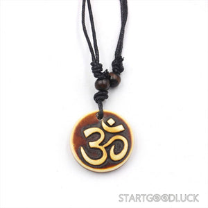 Buddhist Necklace: Handcrafted OM Necklace (Calms Mind, Connects Spirit) - StartGoodLuck