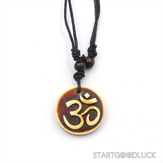Buddhist Necklace: Handcrafted OM Necklace (Calms Mind, Connects Spirit) - StartGoodLuck