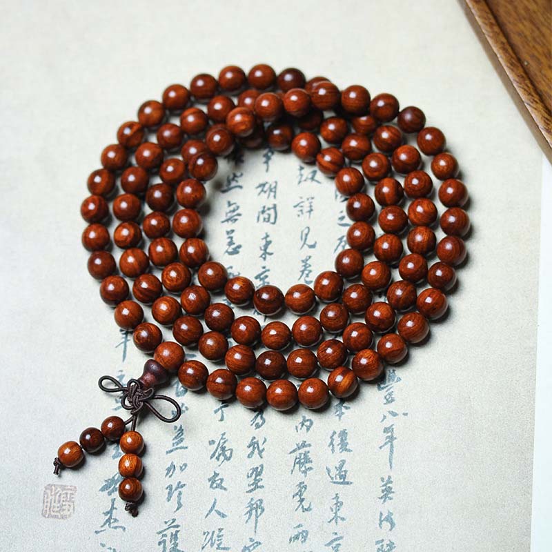 Buddhist Bead Bracelet  108-Bead Rosewood & Agarwood  Bracelet