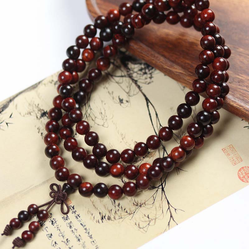 Buddhist Bead Bracelet  108-Bead Rosewood & Agarwood  Bracelet