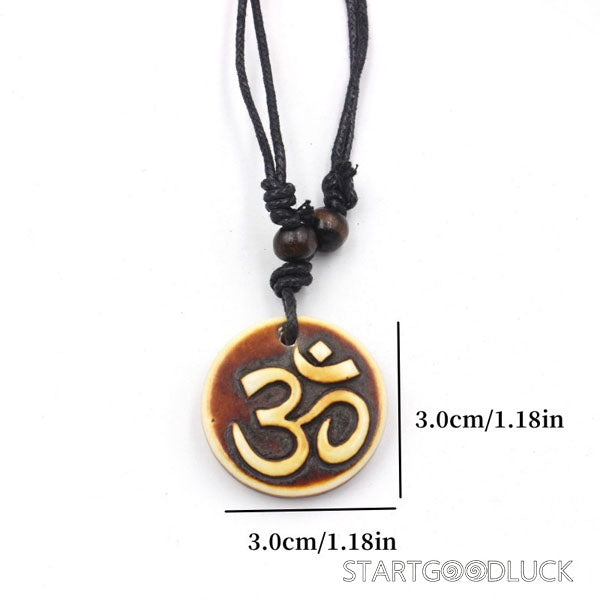 Buddhist Necklace: Handcrafted OM Necklace (Calms Mind, Connects Spirit) - StartGoodLuck