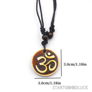 Buddhist Necklace: Handcrafted OM Necklace (Calms Mind, Connects Spirit) - StartGoodLuck