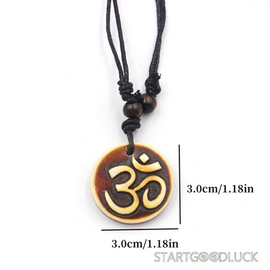 Buddhist Necklace: Handcrafted OM Necklace (Calms Mind, Connects Spirit) - StartGoodLuck