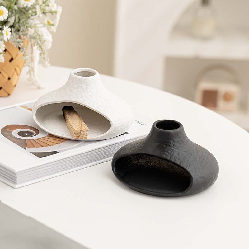 Ceramic Incense Burner - Unique Shaped Home Decor Holder