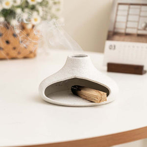 Ceramic Incense Burner - Unique Shaped Home Decor Holder