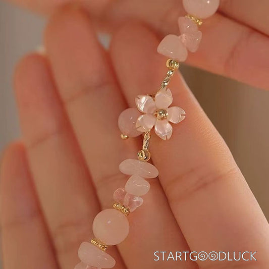 Cherry Blossom Agate Bracelet: Blossoming Love Gift for Girlfriend - StartGoodLuck