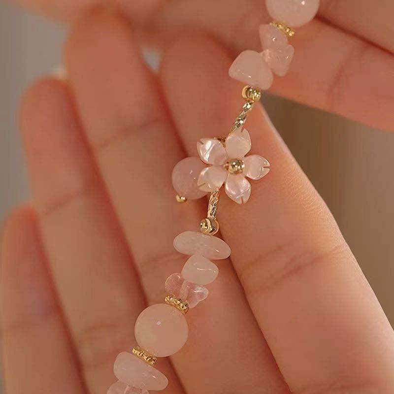  Cherry Blossom Agate Bracelet: Blossoming Love Gift for Girlfriend