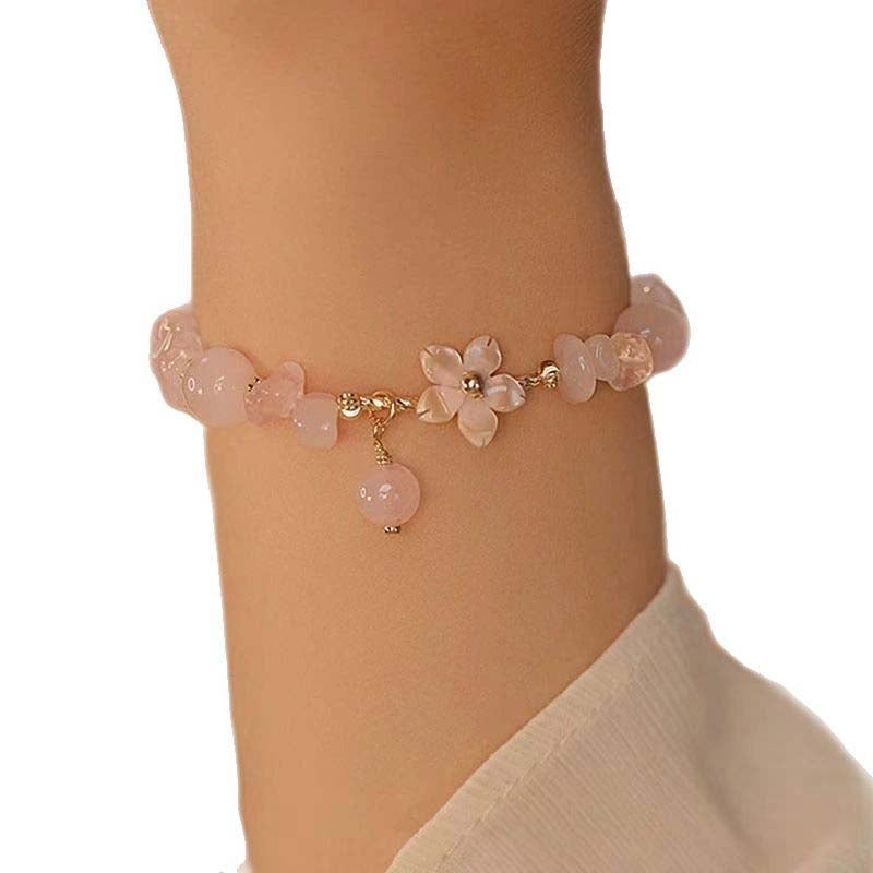  Cherry Blossom Agate Bracelet: Blossoming Love Gift for Girlfriend