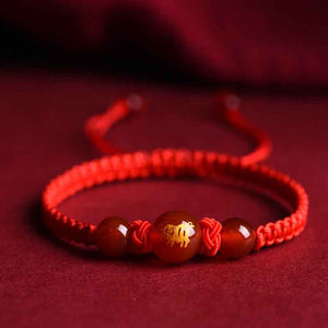  Chinese Zodiac Red-String Bracelet - Natural Red Agate | Lucky Amulet