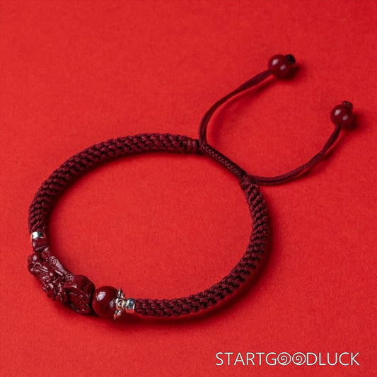 Cinnabar Red String Bracelet with Pixiu | A Protective Gift for Your Boyfriend - StartGoodLuck