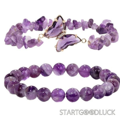 Crystal Bracelet Set | Beads & Chips Bracelet | Mental Healing Jewelry