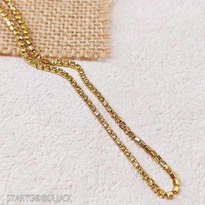 Cubic Zirconia Choker Necklace - Fashionable & Dainty Clavicle Necklace