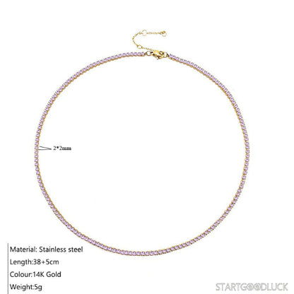 Cubic Zirconia Choker Necklace - Fashionable & Dainty Clavicle Necklace