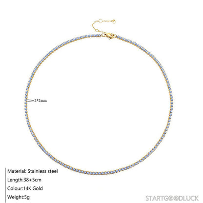 Cubic Zirconia Choker Necklace - Fashionable & Dainty Clavicle Necklace