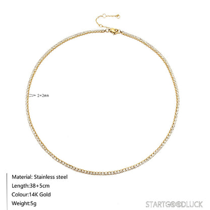 Cubic Zirconia Choker Necklace - Fashionable & Dainty Clavicle Necklace