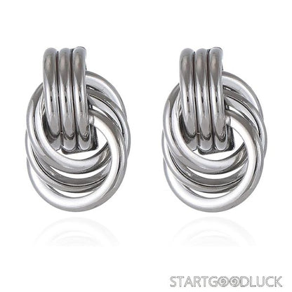 Double Hoop Earring - Gold & Silver Minimalist Statement Jewelry for Daily & Party Looks