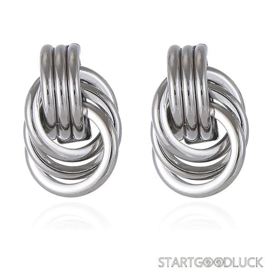 Double Hoop Earring - Gold & Silver Minimalist Statement Jewelry for Daily & Party Looks