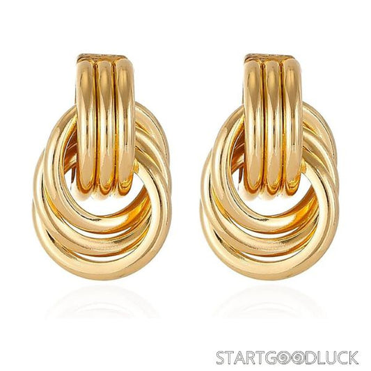 Double Hoop Earring - Gold & Silver Minimalist Statement Jewelry for Daily & Party Looks