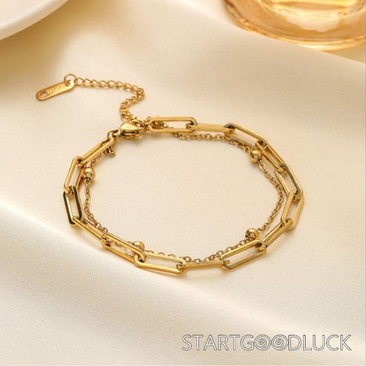 Double Layer Paperclip Bracelet | Gold/Silver Bracelet
