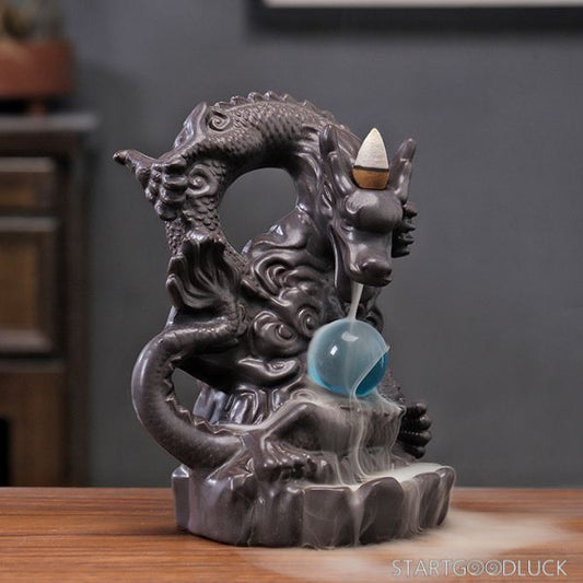 Dragon Backflow Incense Burner  Chinese Dragon-style Backflow Incense Holder