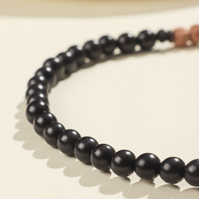 Ebony Frosted Rosewood Beaded Rosary Bracelet Bring Peace and Tranquility 