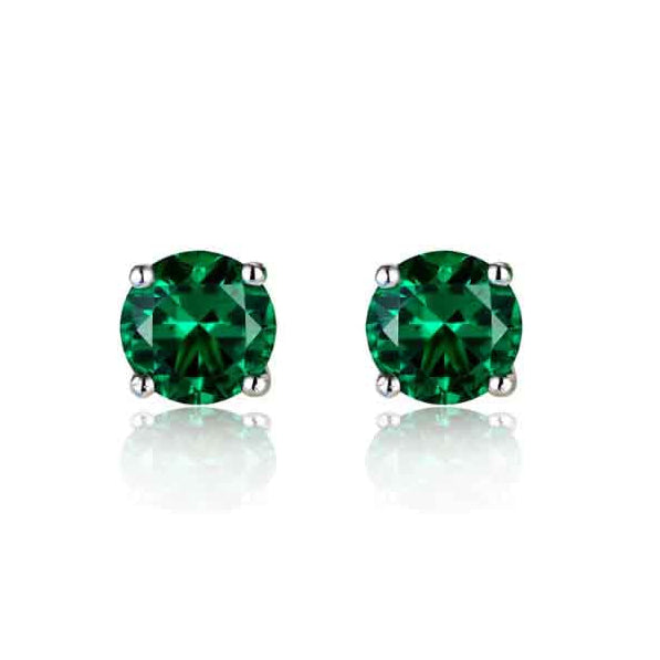 Emerald Zircon Stud Earrings | Minimalist Accessories | 7mm Earrings