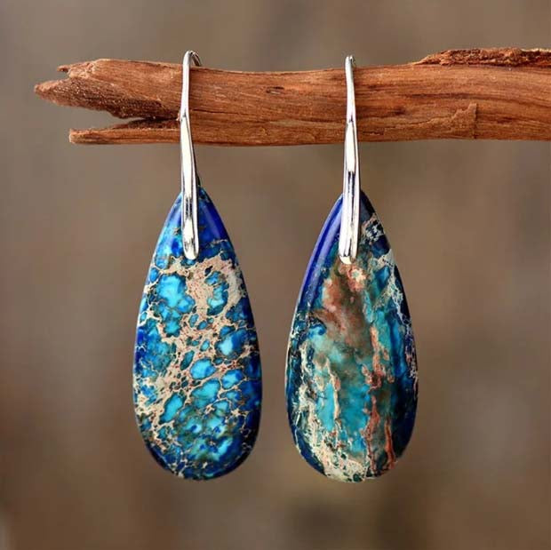 Emperor Stone Healing Crystalline Earrings | Colorful Earrings