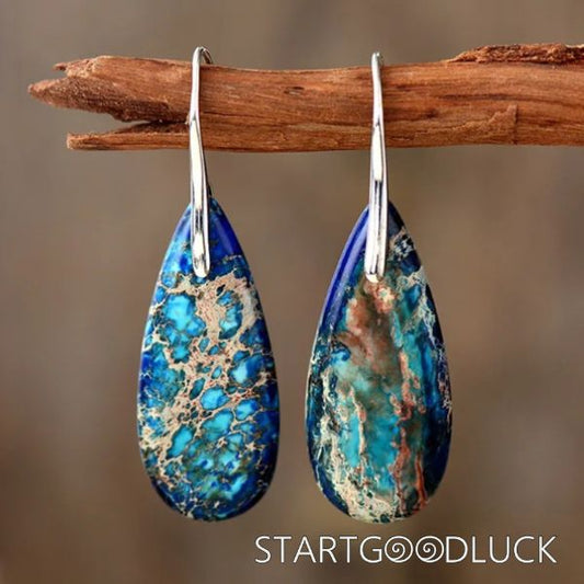 Emperor Stone Healing Crystalline Earrings | Colorful Earrings