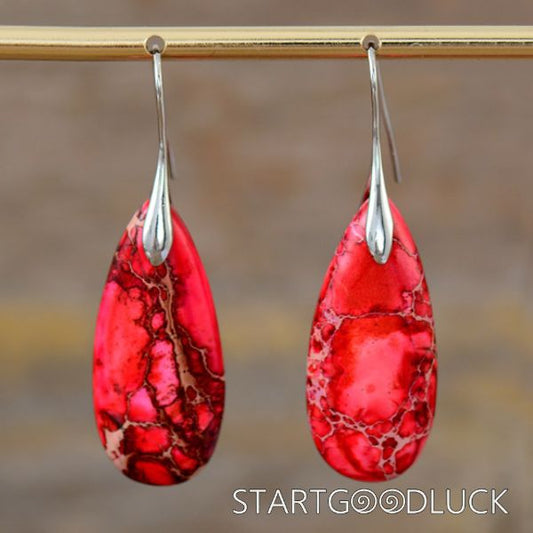 Emperor Stone Healing Crystalline Earrings | Colorful Earrings