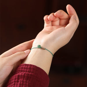 Five-color Rope Red String Jade Lock Love and Luck Bracelet