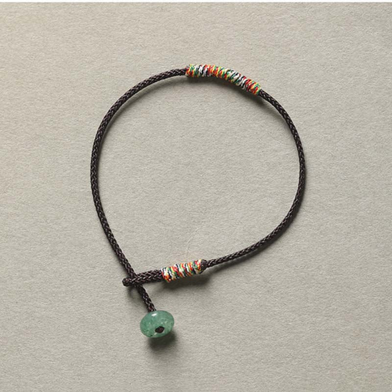 Five-color Rope Red String Jade Lock Love and Luck Bracelet