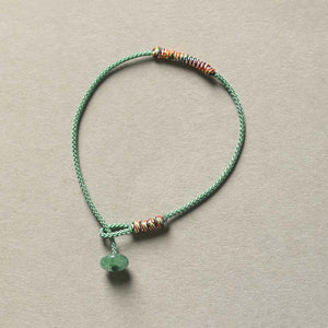Five-color Rope Red String Jade Lock Love and Luck Bracelet