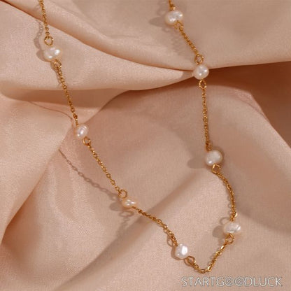 Freshwater Pearl Necklace  - Dainty Boho Layered Jewelry for Women