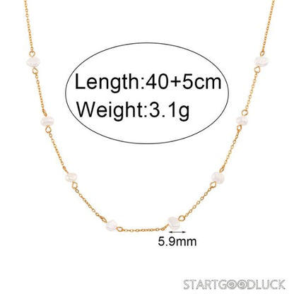 Freshwater Pearl Necklace  - Dainty Boho Layered Jewelry for Women