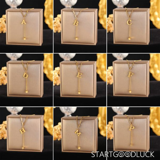 Gold Initial Necklace - Y - Shaped Letter Pendant for Women, Fashion Accessory