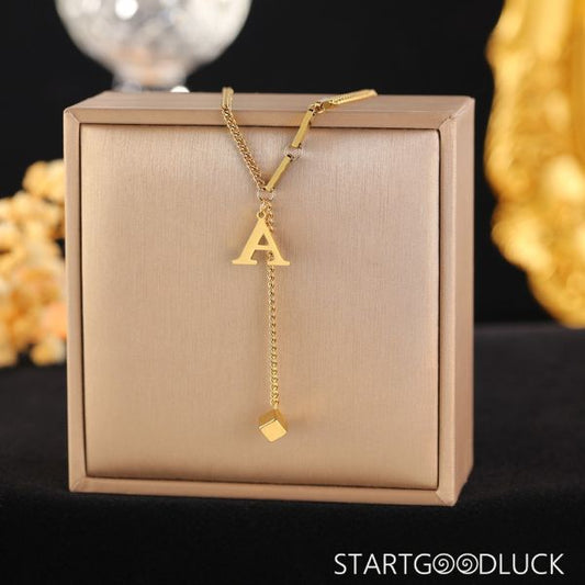 Gold Initial Necklace - Y - Shaped Letter Pendant for Women, Fashion Accessory