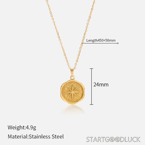 Gold Pendant Necklace - Bohemian Style Statement Necklace
