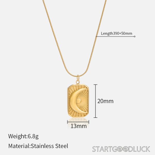 Gold Pendant Necklace - Bohemian Style Statement Necklace