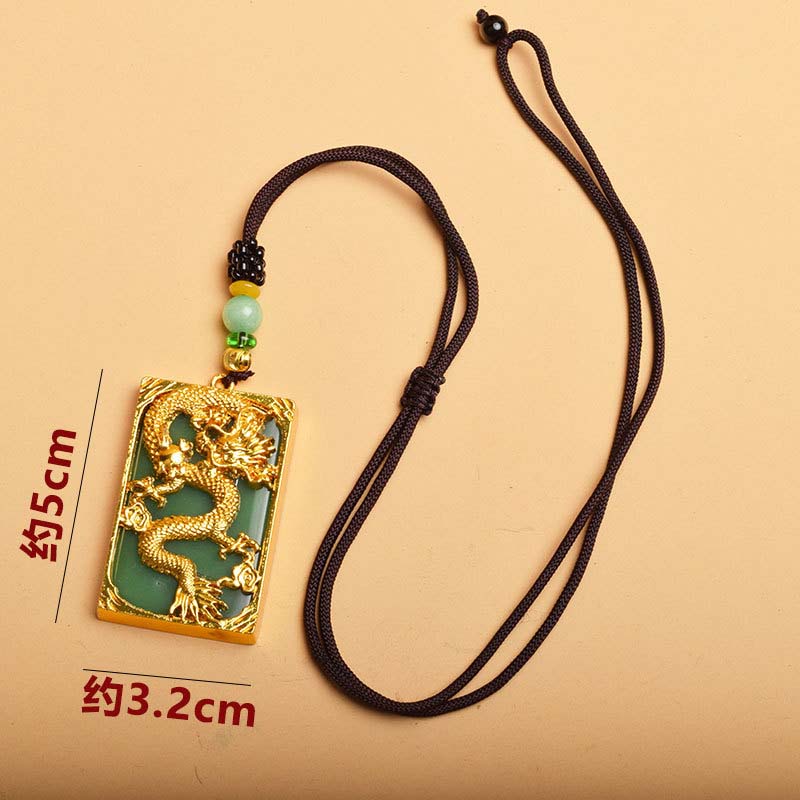 Gold - Plated Dragon Necklace - Traditional Lucky Charm Jewelry For Men