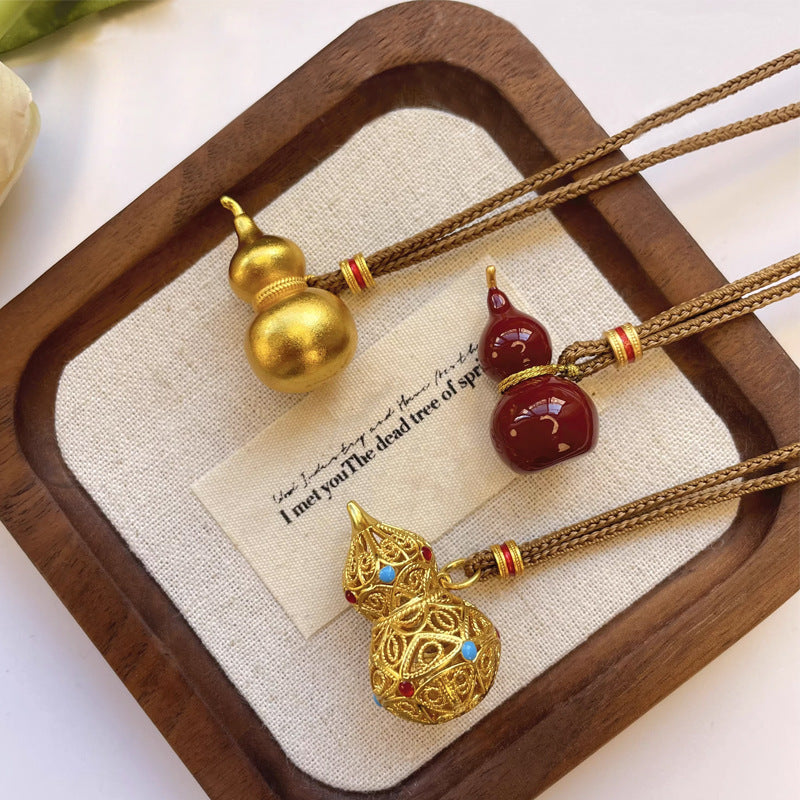 Gourd Necklace for women Chinese style Zen meaning pendant