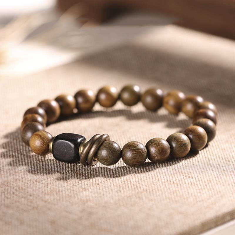 Green Sandalwood Retro Style Buddhist Zen Ethnic Balance and Harmony Bracelets