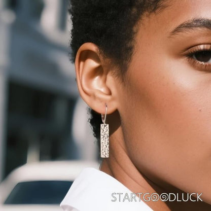 Hammer Square  Earrings | Gold & Silver Square Earrings | Minimalist Statement